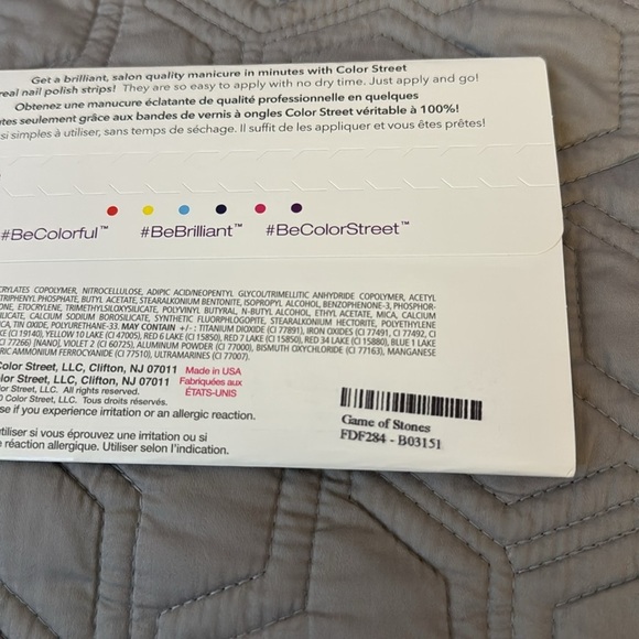 Color Street 16 Real Nail Polish Strips ‘Games of Stones’ NEW Made in USA - Picture 2 of 2